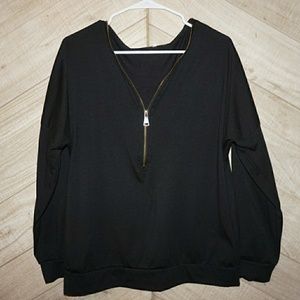 Zip up long sleeve top